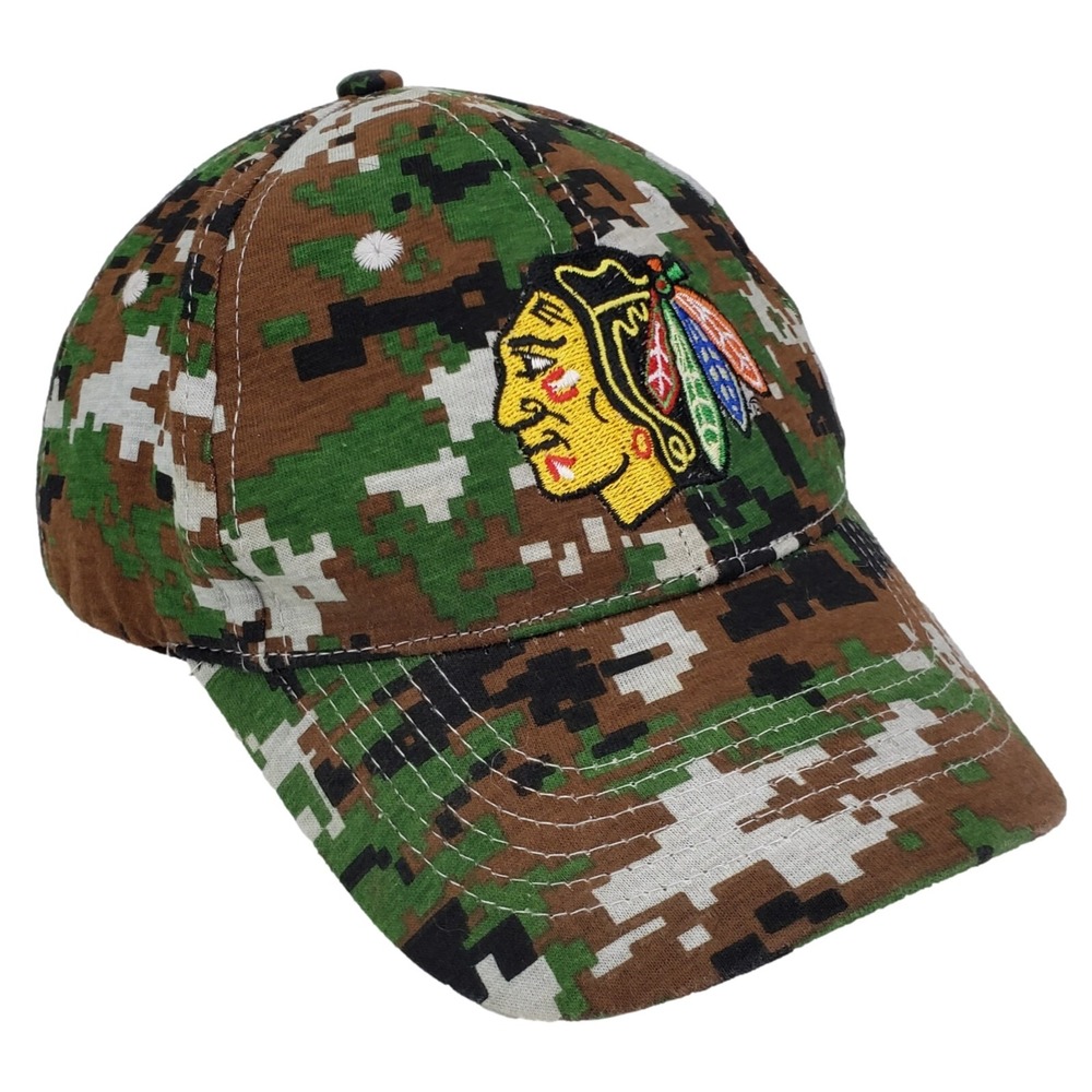Chicago Blackhawks Hat Green Digital Camo NHL Hockey Cap Kick10 Pro Gear OSFA